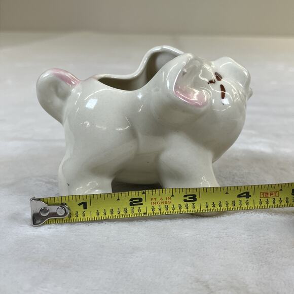 Vintage Ceramic Pig & Elephant Planters Kitsch Super Cute 4in x 3.5in Bnft Chrty - Picture 2 of 16